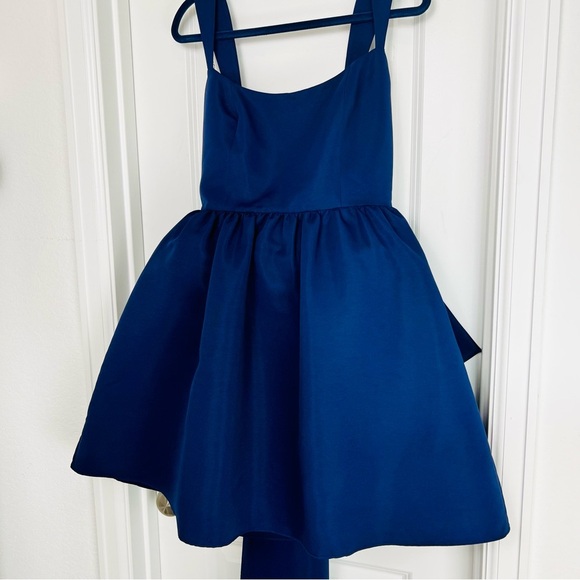 Sachin & Babi Blaine Mini Dress Navy Bow Train Cocktail Party Formal 8 M Blue - Picture 4 of 13
